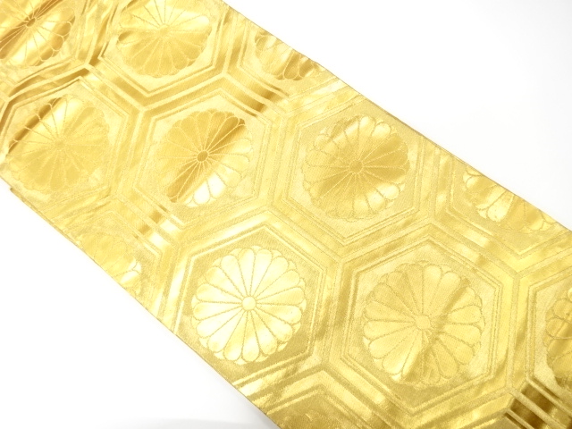 JAPANESE KIMONO / ANTIQUE NAGOYA OBI / WOVEN KIKKO & KIKU